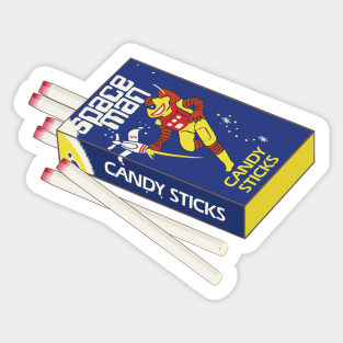 Spaceman Candy Sticks Digital Illustration Sticker